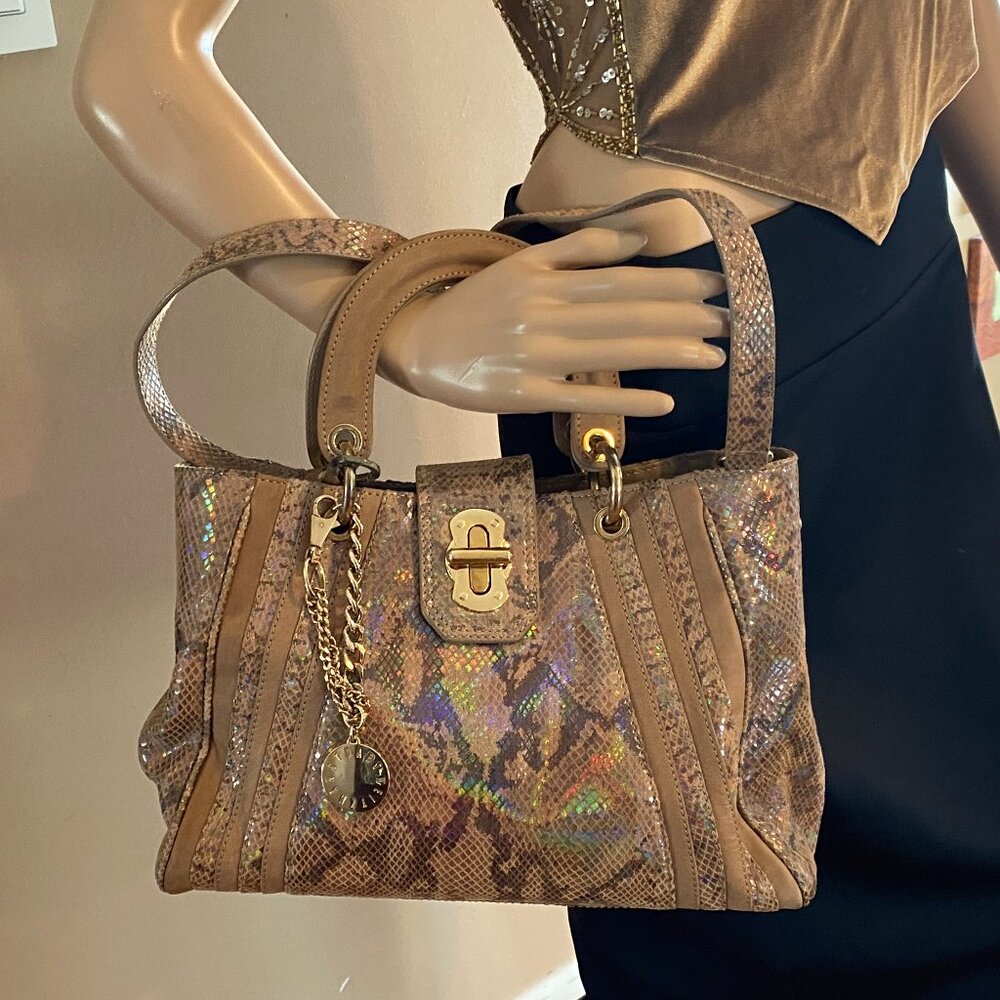 Stuart Weitzman Python Iridescent Handbag - image 1